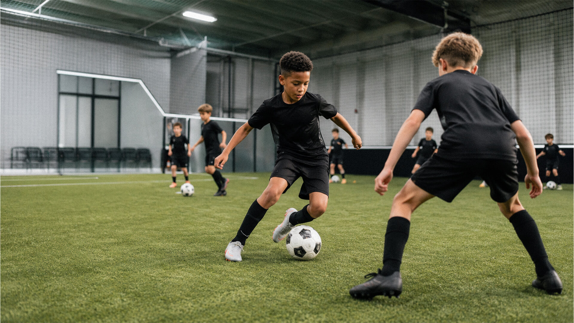 Indoor soccer training facility at Prestige Indoor Sports in Overland Park, Kansas